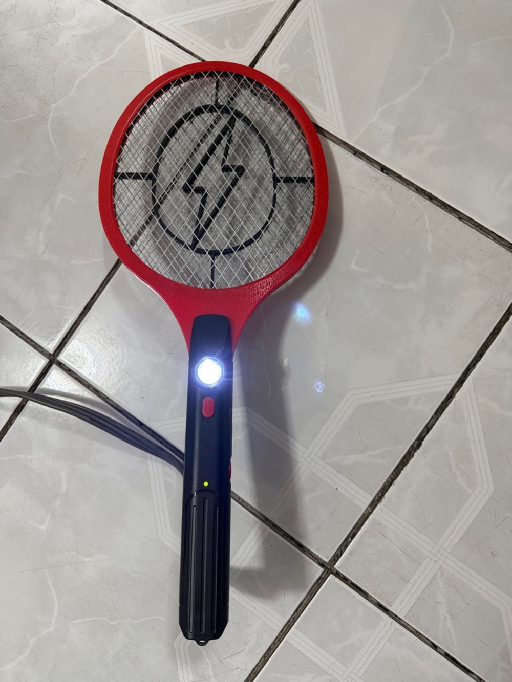 Electric Insects Mosquito Swatter Racket - Red and Black